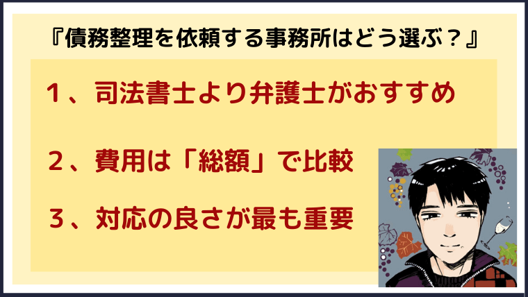 債務整理のおすすめ事務所を探す3つのポイント