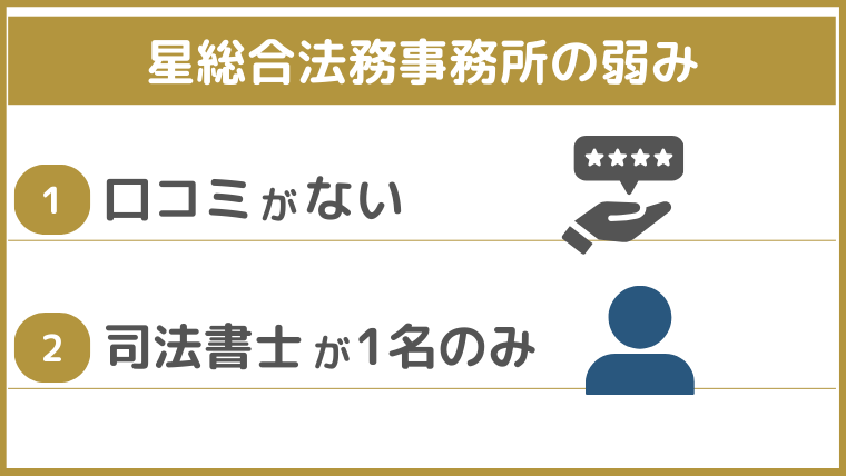 星総合法務事務所の弱み