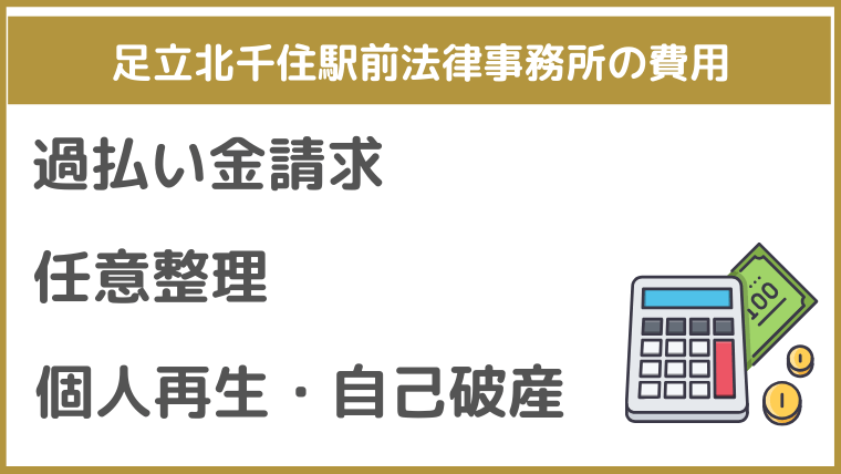 足立北千住駅前法律事務所の費用