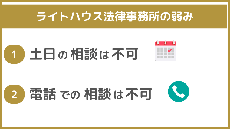 ライトハウス法律事務所の弱み