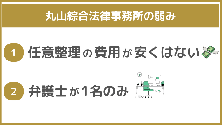 丸山綜合法律事務所の弱み