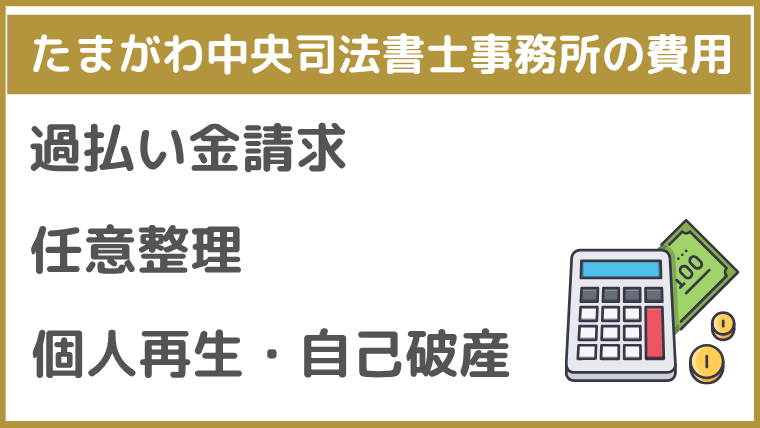 たまがわ中央司法書士事務所の費用