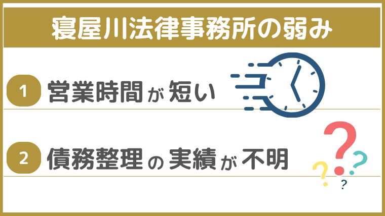 寝屋川法律事務所の弱み