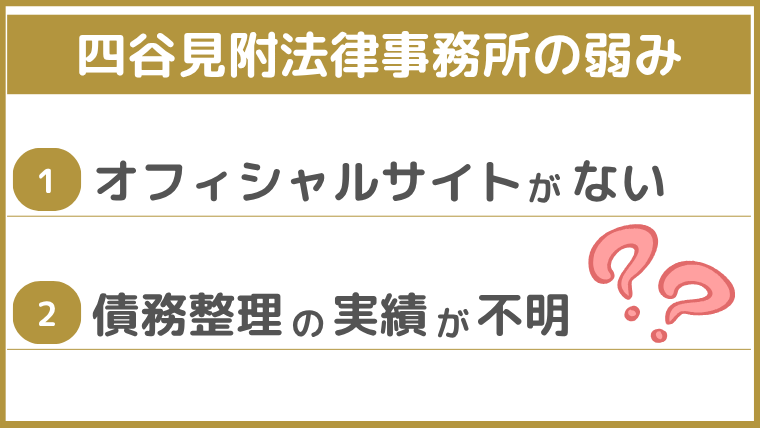 四谷見附法律事務所の弱み