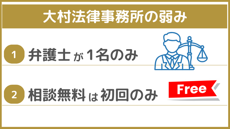 大村法律事務所の弱み