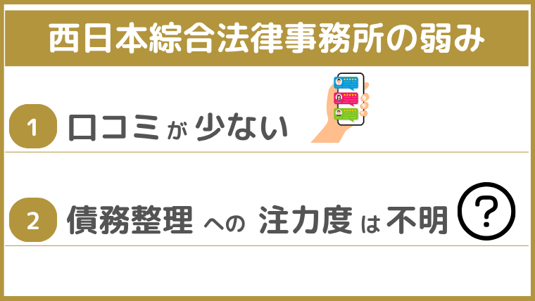 西日本綜合法律事務所の弱み