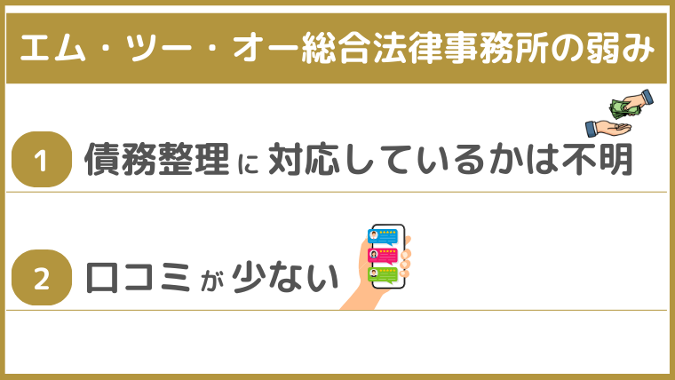 エム・ツー・オー総合法律事務所の弱み