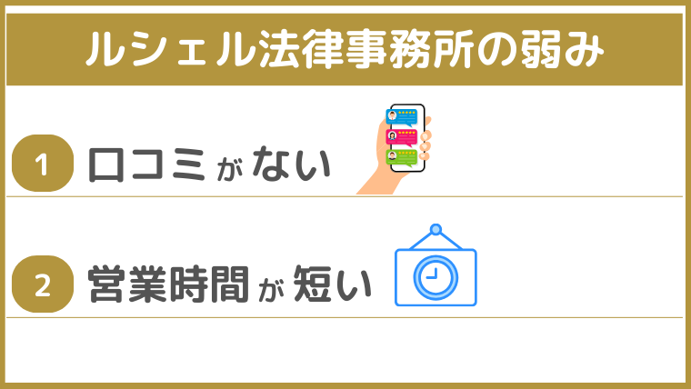 ルシェル法律事務所の弱み