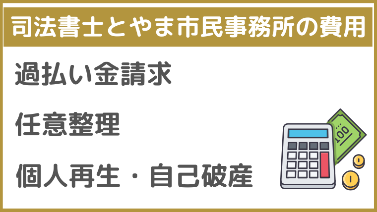 司法書士とやま市民事務所の費用