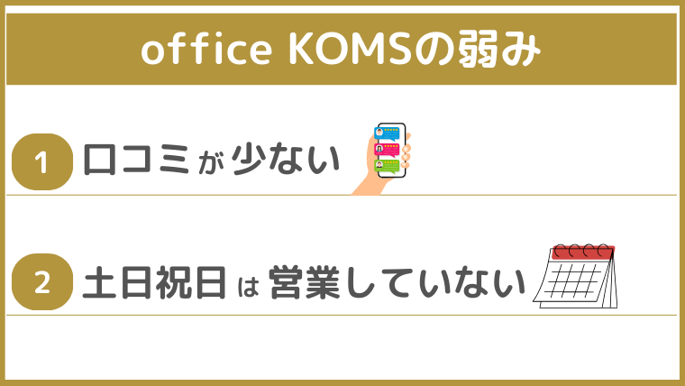 office KOMSの弱み
