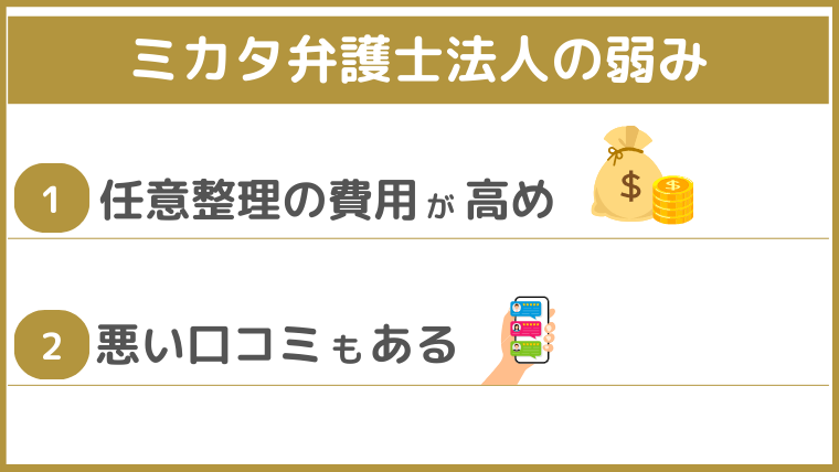 ミカタ弁護士法人の弱み