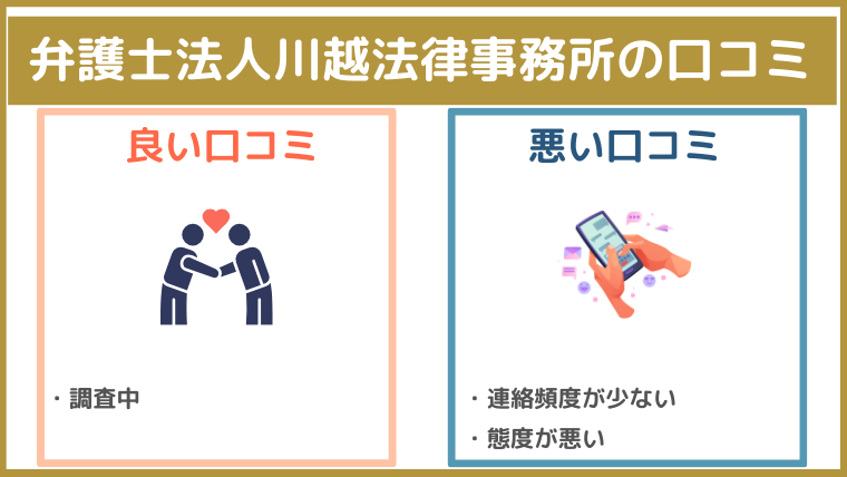 弁護士法人川越法律事務所の評判・口コミ・レビュー