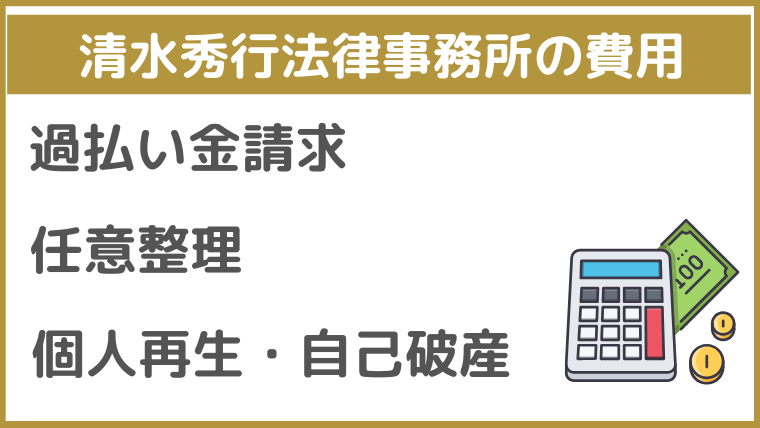 清水秀行法律事務所の費用